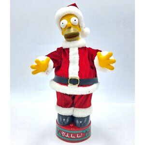 Simpsons 2002 Gemmy 12" Singing Dancing Talking Santa Homer Simpson – Working